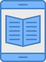 Ebook Line Filled Blue Icon vector