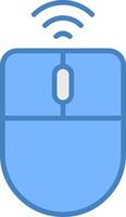 Wireless Mouse Line Filled Blue Icon vector