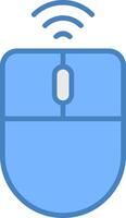 Wireless Mouse Line Filled Blue Icon vector