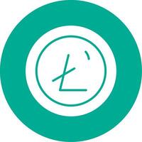 litecoin multi color circulo icono vector