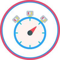 Stopwatch Flat Circle Icon vector