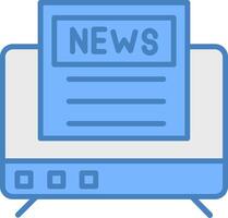 News Line Filled Blue Icon vector