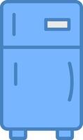 Refrigerator Line Filled Blue Icon vector