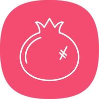 Pomegranate Line Curve Icon Design vector