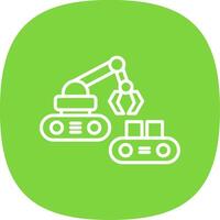 Robotic Produce Sorting Line Curve Icon Design vector