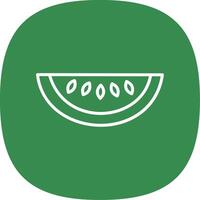 Honeydew Melon Line Curve Icon Design vector