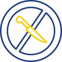 No Knife Line Two Colour Icon Design vector