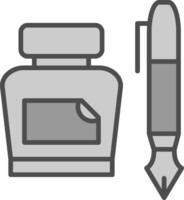 Pen Line Filled Greyscale Icon Design vector