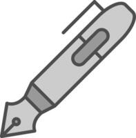 Pen Line Filled Greyscale Icon Design vector