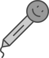 Pencil Line Filled Greyscale Icon Design vector