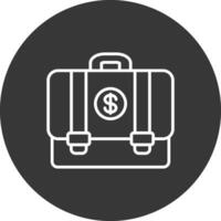 Suitcase Line Inverted Icon Design vector