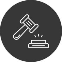Hammer Line Inverted Icon Design vector