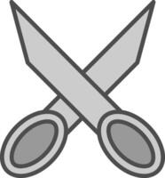 Scissors Line Filled Greyscale Icon Design vector