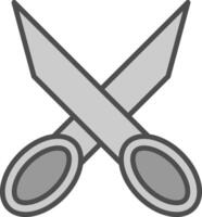 Scissors Line Filled Greyscale Icon Design vector