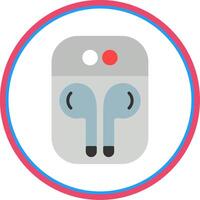 Earbuds Flat Circle Icon vector