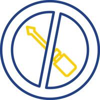 No Screwdriver Line Two Colour Icon Design vector