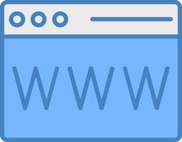 Website Line Filled Blue Icon vector