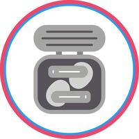 Earbuds Flat Circle Icon vector