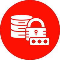 Secured Database Multi Color Circle Icon vector