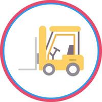 Forklift Flat Circle Icon vector