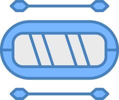 Raft Line Filled Blue Icon vector