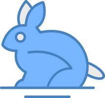 Rabbit Line Filled Blue Icon vector