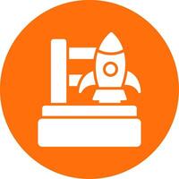 Rocket Launch Multi Color Circle Icon vector