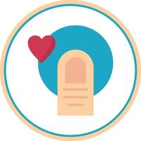 Heart Flat Circle Icon vector