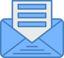 Letter Line Filled Blue Icon vector
