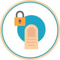 Touch Lock Flat Circle Icon vector