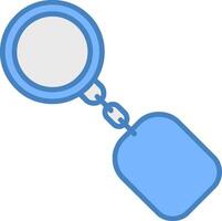 Key Ring Line Filled Blue Icon vector