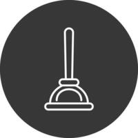 Plunger Line Inverted Icon Design vector