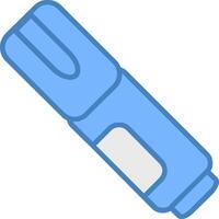 Highlighter Line Filled Blue Icon vector