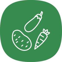 Vegetables Line Curve Icon Design vector