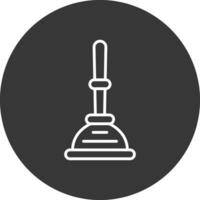 Plunger Line Inverted Icon Design vector