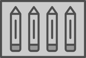 Pencil Line Filled Greyscale Icon Design vector