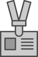 Lanyard Line Filled Greyscale Icon Design vector