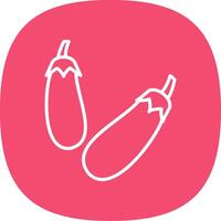 Eggplant Line Curve Icon Design vector