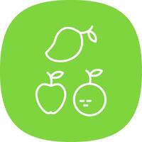 Fruits Line Curve Icon Design vector