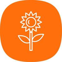 Sunflower Line Curve Icon Design vector