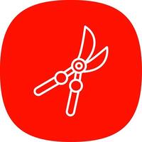 Purning Shears Line Curve Icon Design vector