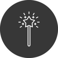 Magic Wand Line Inverted Icon Design vector