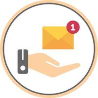 Email Flat Circle Icon vector