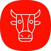 Cow Line Curve Icon Design vector