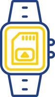 Sim Card Line Two Colour Icon Design vector