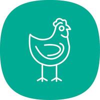 Chicken Line Curve Icon Design vector