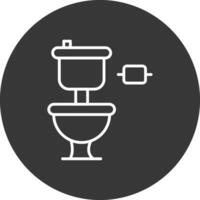 baño línea invertido icono diseño vector