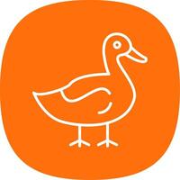 Duck Line Curve Icon Design vector