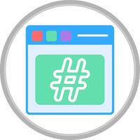 Hashtag Flat Circle Icon vector