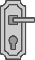 Door Handle Line Filled Greyscale Icon Design vector